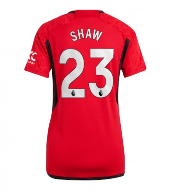 Manchester United Luke Shaw #23 Koszulka Podstawowych Kobiety 2023-24 Krótki Rękaw